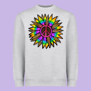 Peace Hippie Sunflower Heavyweight Sweatshirt Designed By Jasminsmagicworld