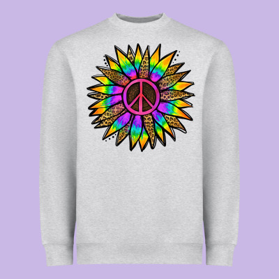 Peace Hippie Sunflower Heavyweight Sweatshirt Designed By Jasminsmagicworld