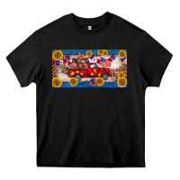 Black 4th of july truck cow license plate Heavy Core Tee - BarkalooDesign