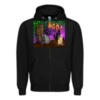 Black boo mousepad Zipper Hoodie - BundleAndBundleShop