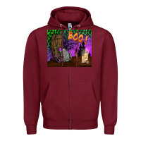 Burgundy boo mousepad Zipper Hoodie - BundleAndBundleShop