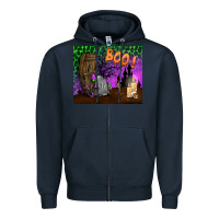 Navy boo mousepad Zipper Hoodie - BundleAndBundleShop