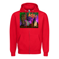 Red boo mousepad Zipper Hoodie - BundleAndBundleShop
