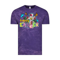 Cloud Purple happy easter cross Vintage Tee - BarkalooDesign