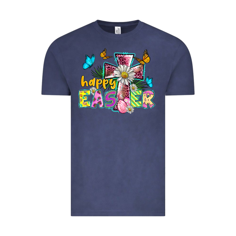 Happy Easter Cross Vintage Tee by BarkalooDesign | Teevron