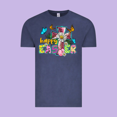 Happy Easter Cross Vintage Tee Designed By Barkaloodesign