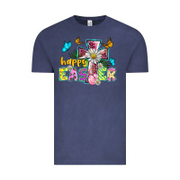 Vintage Denim happy easter cross Vintage Tee - BarkalooDesign