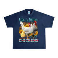 Navy Western Life Is Better With Chickens Urban Heavy Tee - LillyAllenDesigns