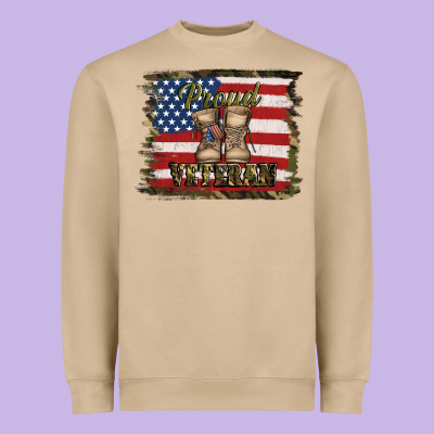 Proud Veteran Heavyweight Sweatshirt Designed By Jasminsmagicworld