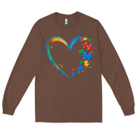 Chestnut autism heart Long Sleeve Tee - MaliasSmallBusiness