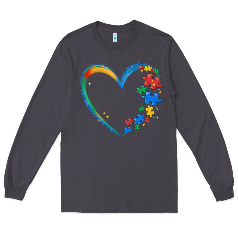 Autism Heart Long Sleeve Tee by MaliasSmallBusiness | Teevron