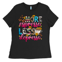 Black more espresso less depresso Ladies Tee - Zillion Design Studio