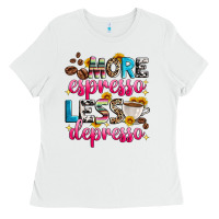 White more espresso less depresso Ladies Tee - Zillion Design Studio