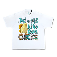 White Western Just A Girl Who loves Chicks Urban Heavy Tee - LillyAllenDesigns
