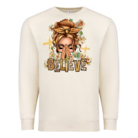 Sandshell Blonde Hair Believe Praying Caucasian Messy Bun Premium Sweatshirt - texasbilliewilder
