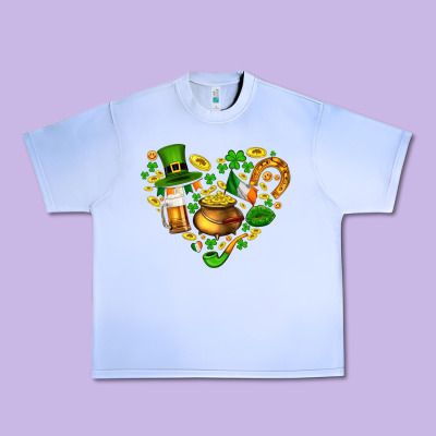 St Patricks Heart Urban Heavy Tee Designed By Adodesignshop