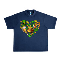 Navy St Patricks heart Urban Heavy Tee - AdoDesignShop