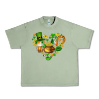 Oil Green St Patricks heart Urban Heavy Tee - AdoDesignShop