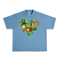 Pebble Blue St Patricks heart Urban Heavy Tee - AdoDesignShop