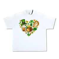White St Patricks heart Urban Heavy Tee - AdoDesignShop