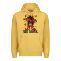 Antique Gold santas favorite school bus driver afro messy bun Premium Hoodie - texasbilliewilder