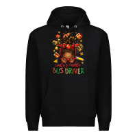 Black santas favorite school bus driver afro messy bun Premium Hoodie - texasbilliewilder