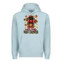Blue Mist santas favorite school bus driver afro messy bun Premium Hoodie - texasbilliewilder