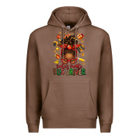 Chestnut santas favorite school bus driver afro messy bun Premium Hoodie - texasbilliewilder