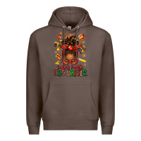 Coffee santas favorite school bus driver afro messy bun Premium Hoodie - texasbilliewilder