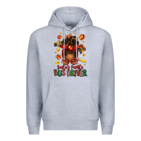 Heather Grey santas favorite school bus driver afro messy bun Premium Hoodie - texasbilliewilder