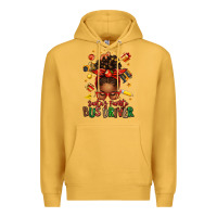 Mustard santas favorite school bus driver afro messy bun Premium Hoodie - texasbilliewilder
