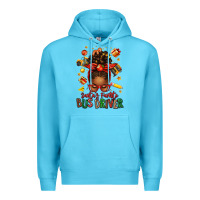 Ocean Blue santas favorite school bus driver afro messy bun Premium Hoodie - texasbilliewilder