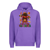 Purple santas favorite school bus driver afro messy bun Premium Hoodie - texasbilliewilder