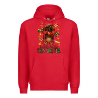 Red santas favorite school bus driver afro messy bun Premium Hoodie - texasbilliewilder