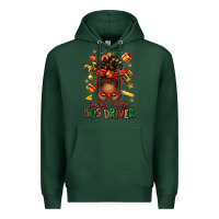 Sports Green santas favorite school bus driver afro messy bun Premium Hoodie - texasbilliewilder