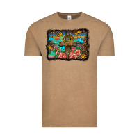Vintage Coffee wooden cross background Vintage Tee - BarkalooDesign