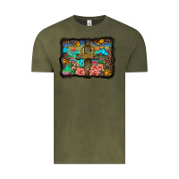 Vintage Olive wooden cross background Vintage Tee - BarkalooDesign