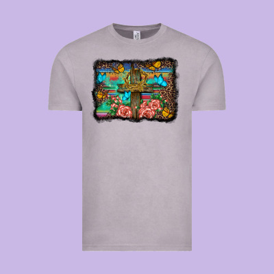 Wooden Cross Background Vintage Tee Designed By Barkaloodesign
