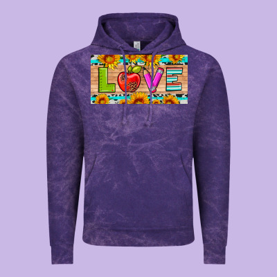 Love And Sunflower With Pen And Apple License Plate Template Vintage Hoodie Designed By Artiststas