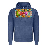 Vintage Denim love and sunflower with pen and apple license plate template Vintage Hoodie - Artiststas