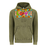 Vintage Olive love and sunflower with pen and apple license plate template Vintage Hoodie - Artiststas