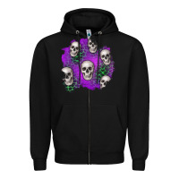Black halloween patch 2 Zipper Hoodie - BundleAndBundleShop