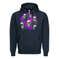 Navy halloween patch 2 Zipper Hoodie - BundleAndBundleShop