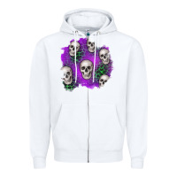 White halloween patch 2 Zipper Hoodie - BundleAndBundleShop