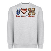 Heather Grey Peace Love America Heavyweight Sweatshirt - Jasminsmagicworld