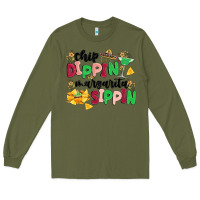 Army Green chip dippin' margarita sippin Long Sleeve Tee - MaliasSmallBusiness