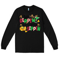 Black chip dippin' margarita sippin Long Sleeve Tee - MaliasSmallBusiness