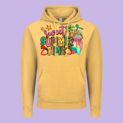 Sweet Summer Time Iced Coffee Vintage Hoodie Designed By Jasminsmagicworld