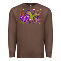 Chestnut Mardi Gras hearts Premium Sweatshirt - NancyCooperArtShop
