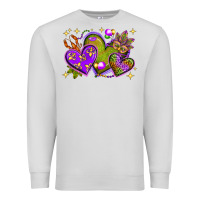 Dove Grey Mardi Gras hearts Premium Sweatshirt - NancyCooperArtShop